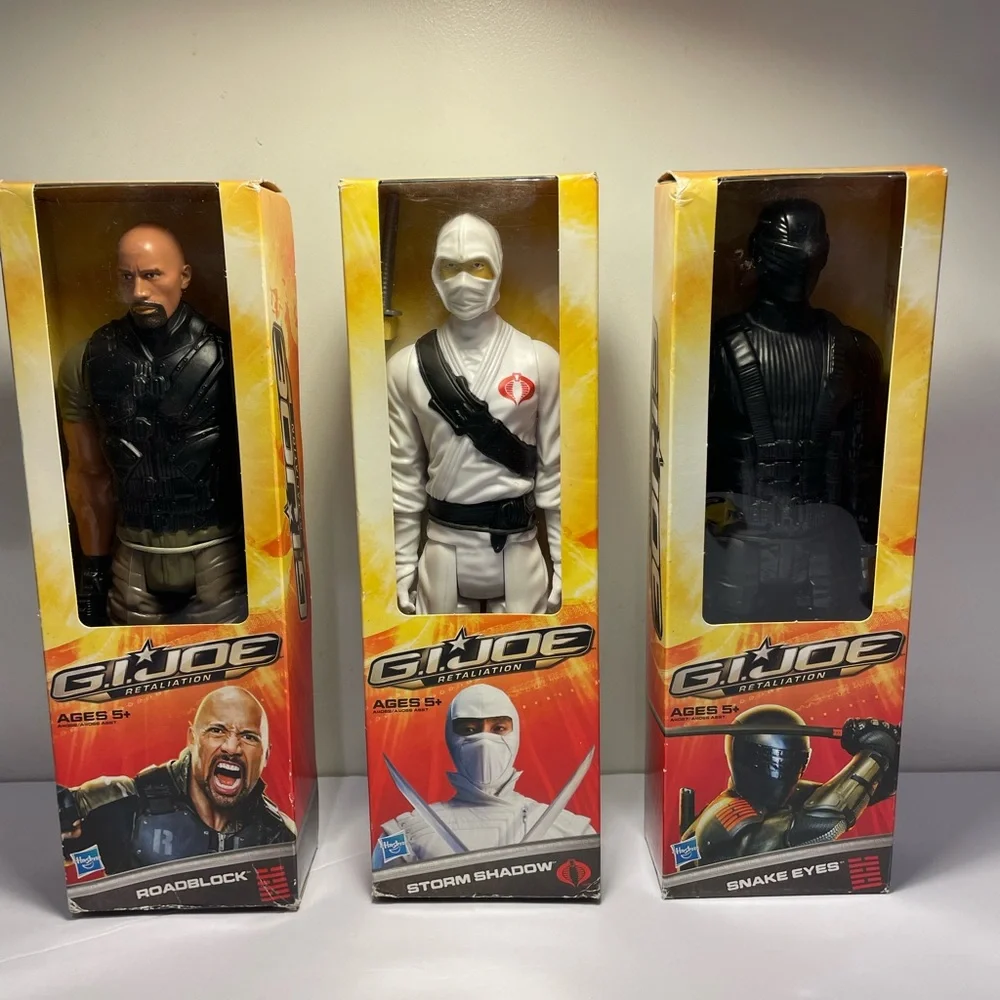 G.I. Joe Retaliation Lot of 3 Action Figures Snake Eyes, Storm Shadow, Roadblock